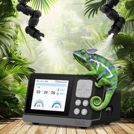 J&A Automatic Mister for Terrariums, Reptile Misting System with Programable Timer, Chameleon Fogger with Adjustable Spray Nozzles, Black