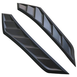 IKON MOTORSPORTS, Hood Vent Compatible With 2016-2020 Honda Civic 10th Gen, V2 Style Black ABS Bonnet Cover Side Louver Air Intake Front