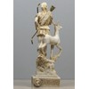 Griechische römische Göttin Artemis Diana Alabaster Statue Skulptur Figur bunt