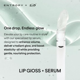 ENTROPY Makeup Charm Ultra Glossy Lip Serum, Nourish Lip Care with Amino Acid Complex, Hydrating, Cooling Care, Non-Sticky, High Shine Finish, Crystal Clear