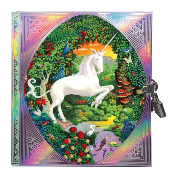 eeBoo: Unicorn Hardcover Journal with lock and key, Perfect Way to Practice Gratitude and Mindfulness, Foil Cover and Spine, Perfect for Ages 5 and up