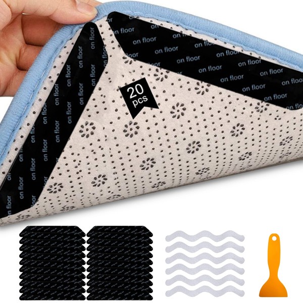 Carpet Non-Slip Underlay, Pack of 20 Carpet Grippers, Non-Slip Mat,