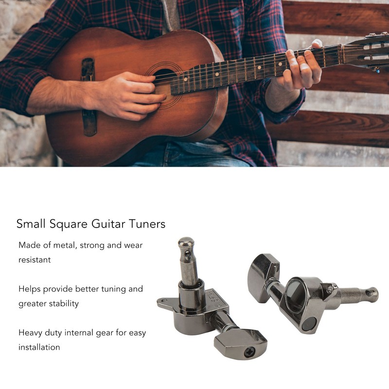 Small Square Fully Enclosed Locking Tuners 3L 3R Metal String