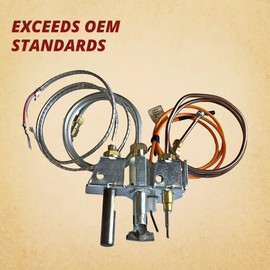 Pellethead 25661 | 4021-733 HHT Propane LP Standing Pilot Burner Assembly for Heatilator, Heat-N-Glo Gas Fireplaces