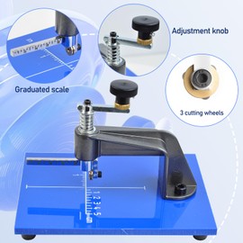 Glass Cutters Tools, Circular Cutting Tool for Stained and Thick Glass, Circle Cutter for 0.39-3.93'' Lens with 3 Carbide Cutting Wheels for Stained or Regular Glass, Mosaics, DIY Crafting(Blue)