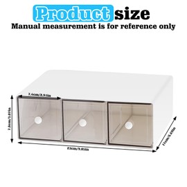 HOMURY Tea Box with 3 Drawers: Plastic Tea Bag Boxes, Storage Box for Tea Bags, Kitchen Organiser for Dressing Table, Tea Bags, Coffee Pods, Sugar (Transparent, 23 x 17 x 8 cm)