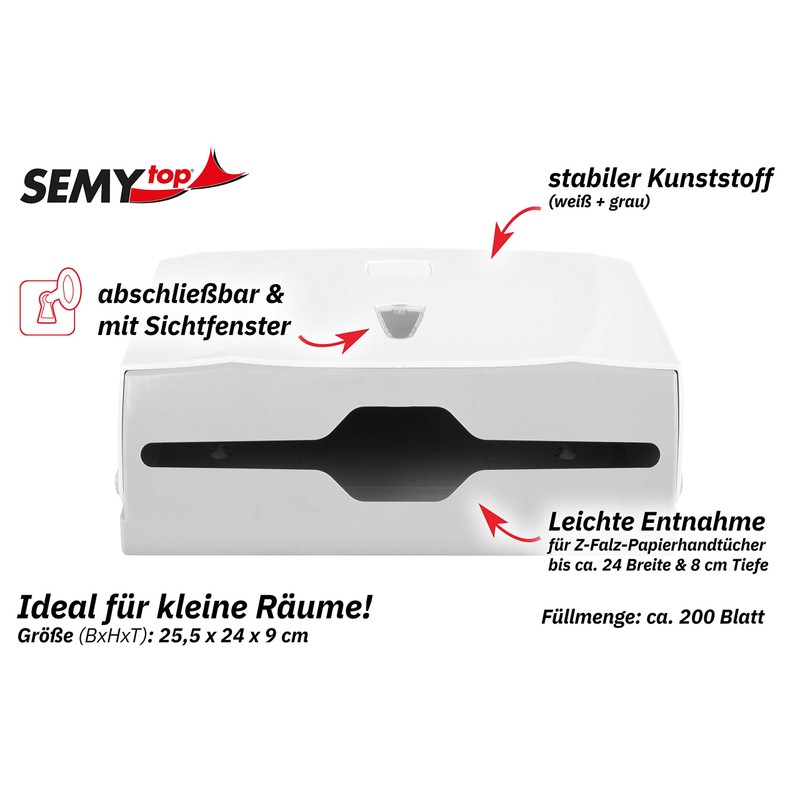 SemyTop ST-5010 Folding Hand Towel Dispenser, White, 255 x 240