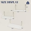Wonder Comfort 3-Piece Wall Mounted Shelves, 3 Different Lengths Floating