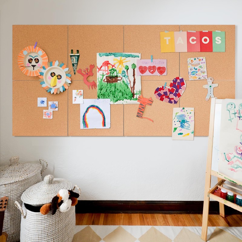 Square Cork Bulletin Board Tiles - SVOPY 8Pack Extra Thick