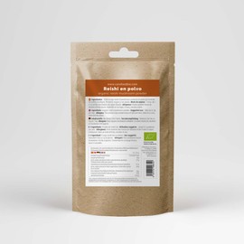 Carefood - Pure Organic Reishi Powder - Superfood 100% Organic and Suitable for Vegans - Super Food Ecological - Easy to Mix and Promote Sleep Quality - 125 g