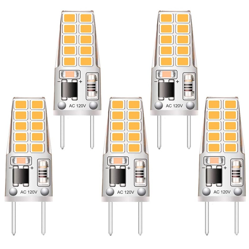Kapata 5 Pack G8 LED Bulb Soft White 2700K 120V