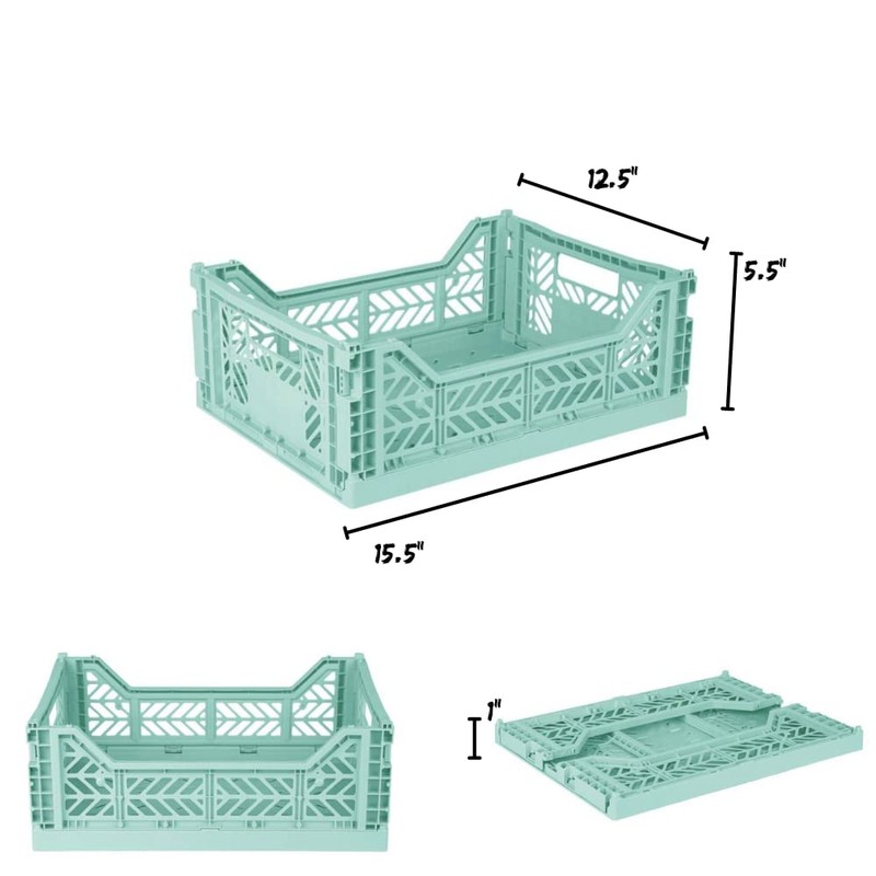 AYKASA Collapsible Storage Bins, Plastic Crate for Storage, Collapsible Crate,