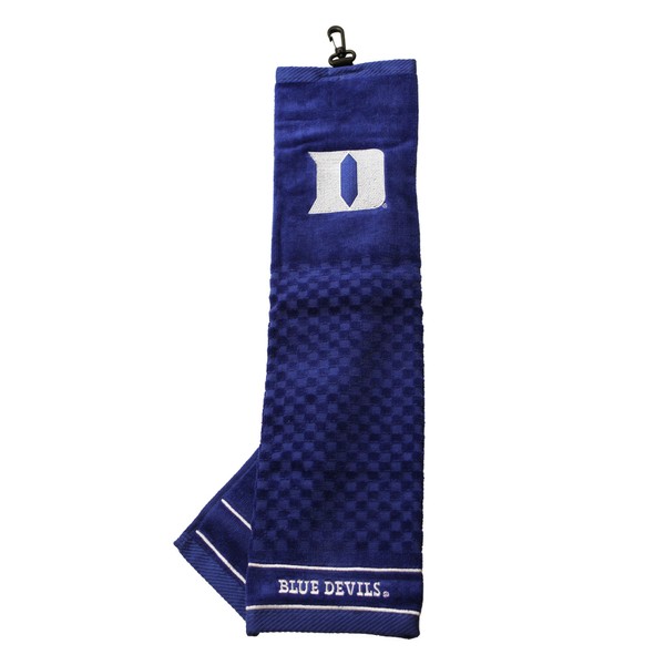 Team Golf NCAA Duke Blue Devils Embroidered Golf Towel Embroidered Golf Towel, Checkered Scrubber Design, Embroidered Logo