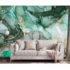Toolhom Green Marble Wallpaper Abstract Fabric Wall Mural for Living