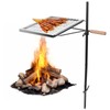 GARLLEN Swivel Campfire Grill, Portable Camping Grates with Heat-Resistant Mesh