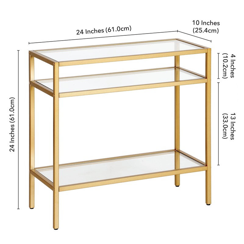 Henn&Hart Sivil Side Table, 24" Wide, Black