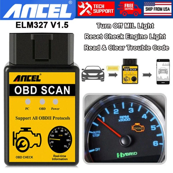 ANCEL ELM327 Bluetooth Car OBD2 Scanner Diagnostic Check Engine Code