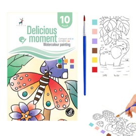 Mini Paint Pad, Mini Watercolour Paint Pad, Watercolour Paint Pad, Cute Watercolor Paints Set Travel Colouring Books, Portable Pocket Watercolour Painting Book, Birthday Present