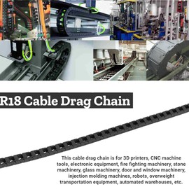 Hilitand 1m R18 Cable Drag Chain Black Nylon Wire Carrier CNC Tool 10x10mm (R18 10x10mm)