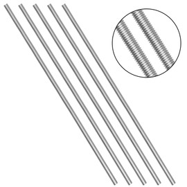 Niooliuk Pack of 5 304 Stainless Steel M6-1.0 Fully All Threaded Rod, Long Threaded Screw, Right Hand Threads, 250mm Length