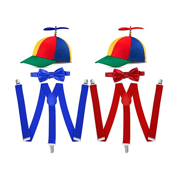 Haysandy 2 Pcs Rainbow Top Clown Hats Adjustable Elastic Y