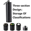 2Pcs Small Pill Box Keychain, 3 Compartment Aluminium Alloy Mini
