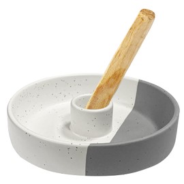Gute Palo Santo Holder, Ceramic Incense Burner for Palo Santo Sticks, Handmade Palo Santo Wood Incense Stick Holder(White&Gray)