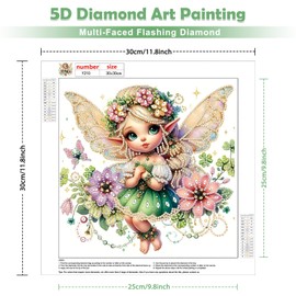 MOGTAA Diamond Art Painting Kits for Adults Angel, 5D Special Shape Diamond Art Kits for Beginners Flowers, Crystal Rhinestones Diamond Painting Gem Art for Home Wall Decor 12×12 Inch