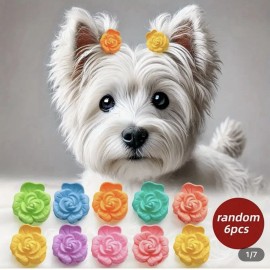 Unbranded 6 Pack Dog Flower Bows, Pet Small Dog Hair Bow Clips, Grooming