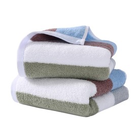 YiLUOMO Blue Striped Pattern Hand Towels Set of 2 100% Cotton Super Soft Highly Absorbent Bathroom Hand Towel 13 x 29 Inch