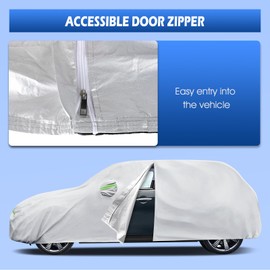 Car Cover Custom Fit for 2014-2025 Mini Cooper/Cooper S/Hardtop/Clubman/Countryman 4 Door, Migaven Waterproof Full Exterior Cover Sun Rain Protection with Door Zipper and Cotton Lining