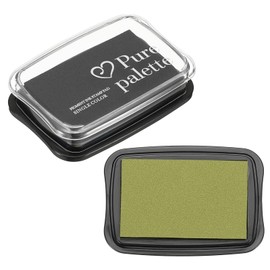 PATIKIL 3"x2" Large Stamp Pad, 2Pcs Washable Craft Ink Pad for Rubber Stamp Card Making Stamping Scrapbook Fingerprint Handprint, Light Green/Black