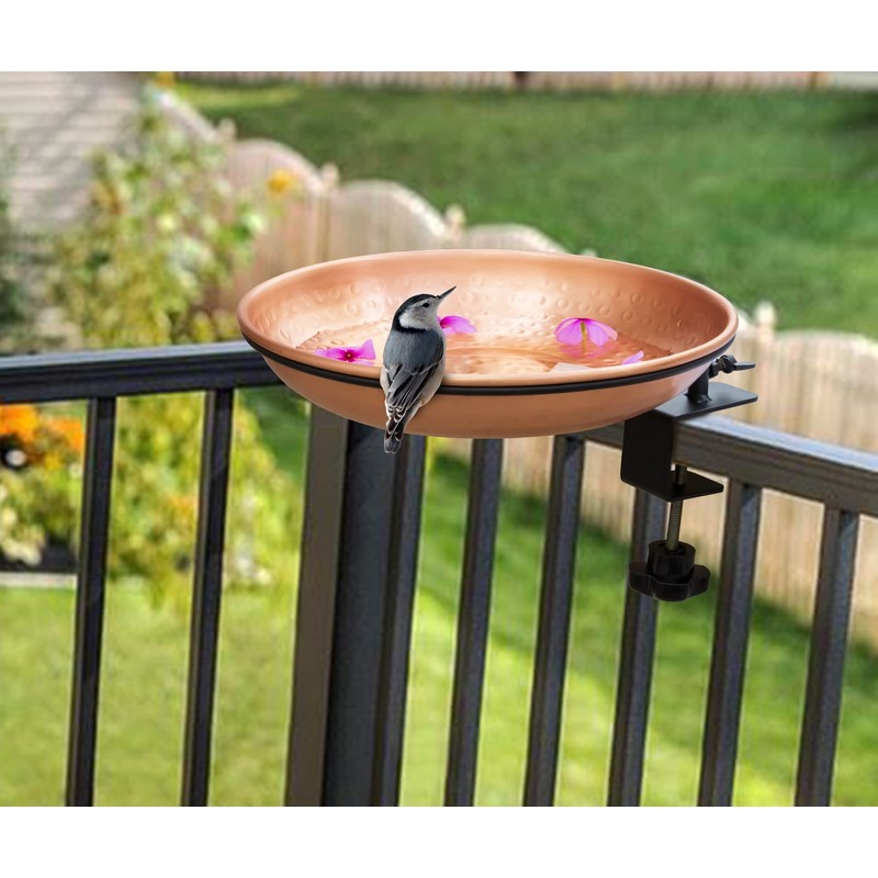 Monarch Abode Pure Copper Hand Hammered Deck Mounted Bird Bath