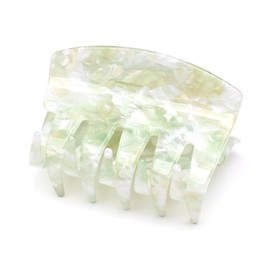 QinGoo Medium Size Hair Clip Square Strong Hair Claw Green Hair Clip Adult Marble Hair Accessory Cute Korean Women 1 Piece (7cm*4.5cm,Green)