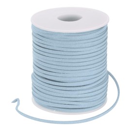 PATIKIL 50 Yards x 2.6mm Faux Suede Leather Cord, Leather Lace String for Bracelet Necklace Beading Making DIY Crafts, Light Blue