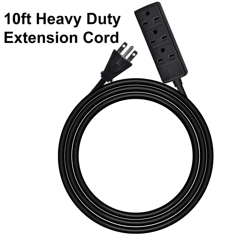 PowGrow Power Strip, 14AWG NEMA 6-15P 10ft Long Power Extension