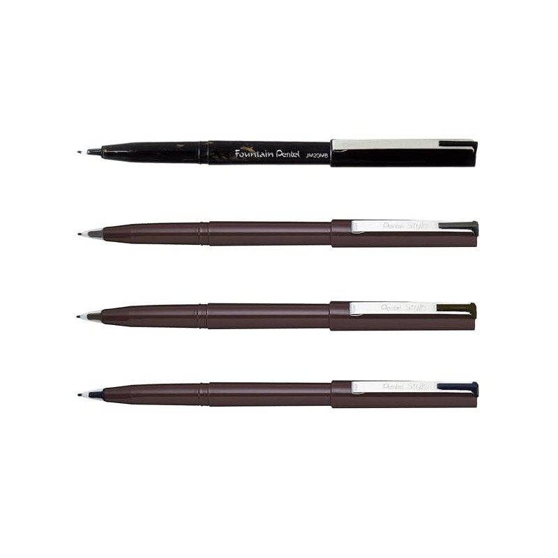 Pentel JM20-SP Felt-Tip Pens Set of 12 Sepia