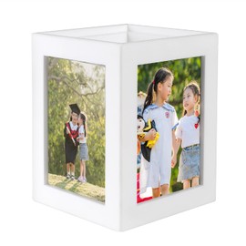 Suanti Picture Frame, Integrated Cube Photo Frame for 4 Pictures, 3.5"x5" Picture Frame for Home and Office Decor, Multi-Purpose Photo Box Vase,Table Remote Holder Photo Gifts