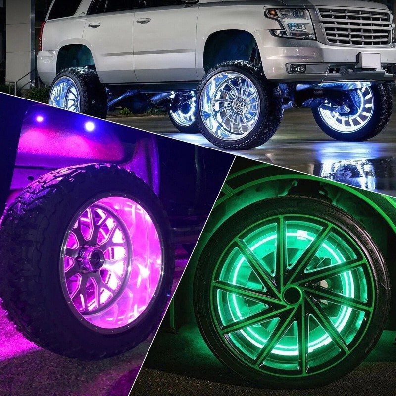 Gearzaar 4x15.5'' RGB Wheel Ring Lights LED Light For Truck
