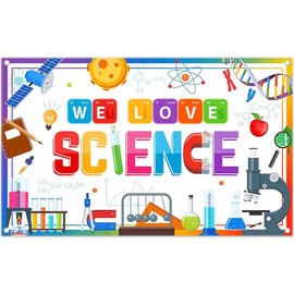YCUCUEI 72x43inch We Love Science Chemistry Lab Photography Backdrop