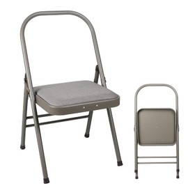 JELLYRATTBIT Yoga Auxiliary Chair Backless Yoga Chair Portable Folding Yoga Chair with Non-Slip Feet Covers for Flexibility and Strength Training (Black)