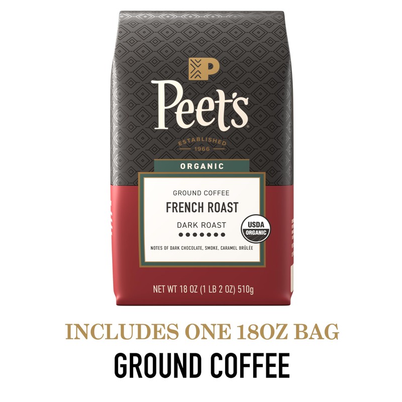 Peet's Coffee, USDA Organic Dark Roast Ground Coffee, 100% Arabica
