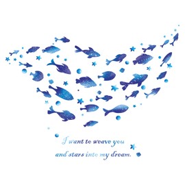 Whale Wall Sticker Sea Animals Fish Wallpaper Sea Interior Sea Life Bathroom Seal Cute Whale Sticker Wallpaper Sticker Removable Stylish Scandinavian Wall Decor Wall Sticker Decoration Wall Sticker