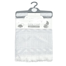 Large Baby Snuggle 120x120cm Shawl Blanket - Grey