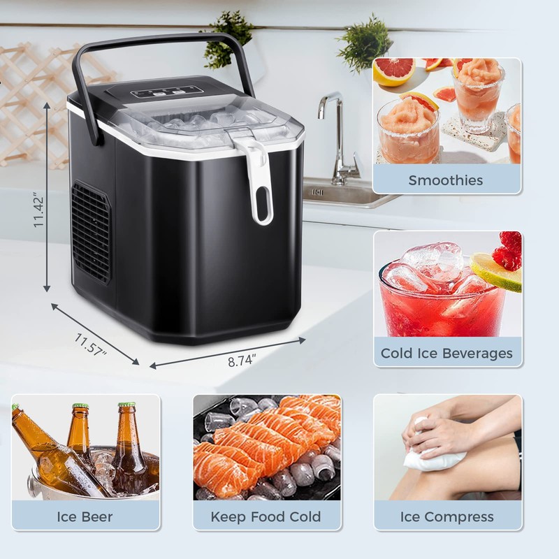 Antarctic Star Countertop Ice Maker with S/L Bullet Ice, 28