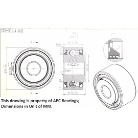 APC Premium New 205NTTDR-625 AG Bearing 5/8" Round Bore w/Triple-Lip Seals  5205YY54