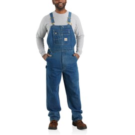 Carhartt Men's Loose Fit Denim Bib Overall, Darkstone, 38 x 34
