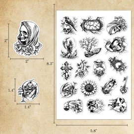 Pack 50 Pcs Black Gothic Horror Stickers for Water Bottles Waterproof Laptop Luggage Cups Journaling Scrapbooking Teens Girls Boys Adults Aesthetic Sticker Small Vinyl Decals Bulk (Gothic)