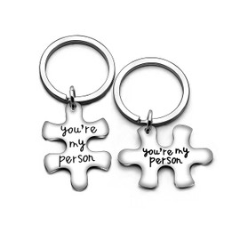 Valentinstags-Familien-Schlüsselanhänger mit Aufschrift "Her Weirdo, His Crazy“, Valentinstagsgeschenk für Paare, Freund, Freundin, Weihnachten, 2 Stück,