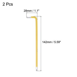 sourcing map 4mm Ball End Hex Key Wrench, L Shaped Long Arm S2 Steel Repairing Tool 2 Pcs